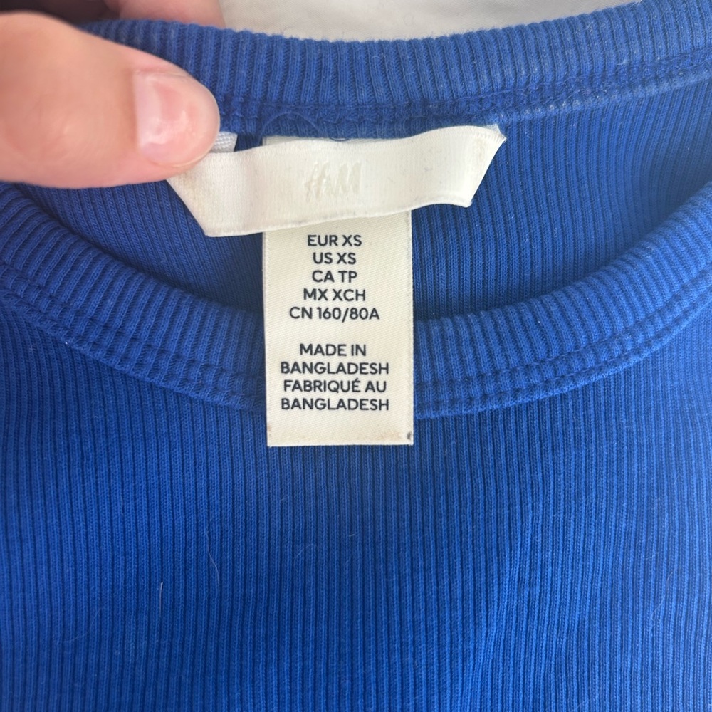H&M Blue Ribbed Top - Picture 3 of 3